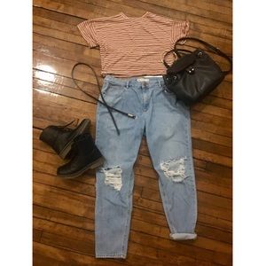 Size US 16 ASOS denim distressed knees BF fit
